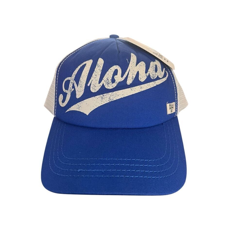 Billabong Aloha Forever Trucker Hat Blue White Mesh SnapBack beach Hawaii surf